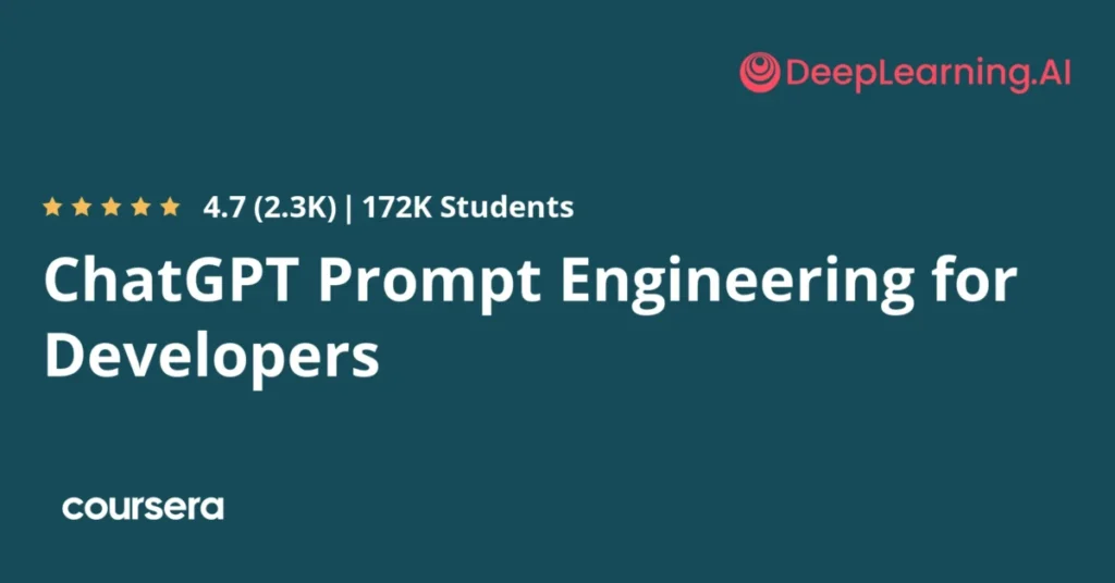 ChatGPT Prompt Engineering for Developers preview and deal image