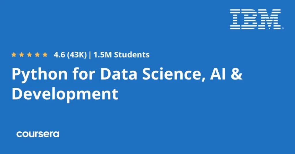 IBM_Python for Data Science, AI & Development preview and deal image