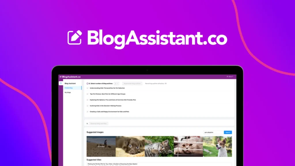BlogAssistant – Logo preview and deal image