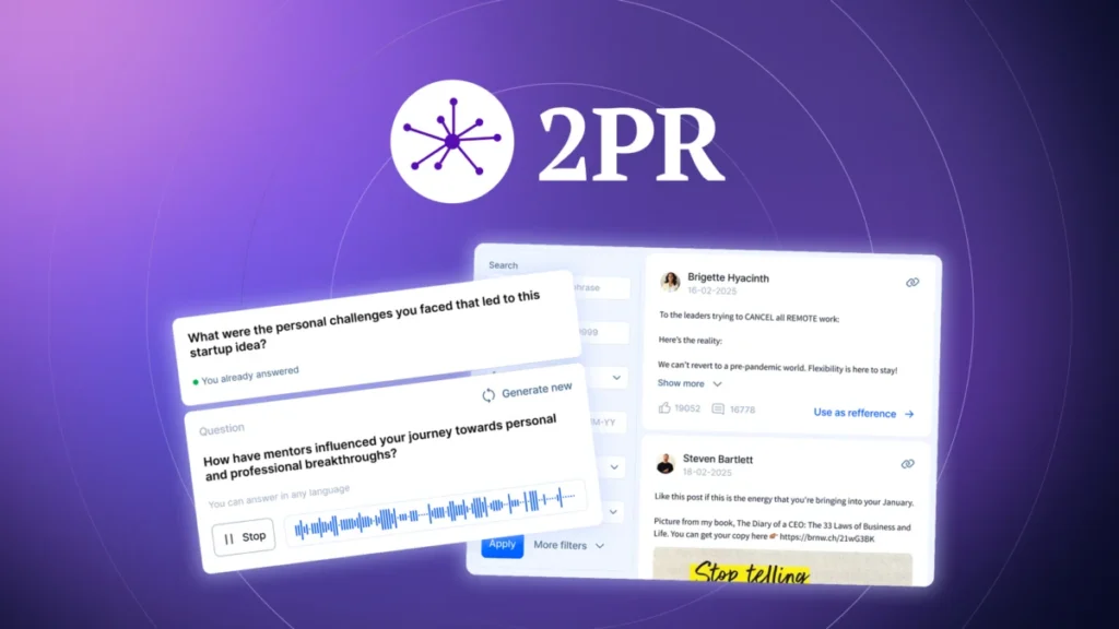 2PR – AI-powered LinkedIn content creation preview and deal image