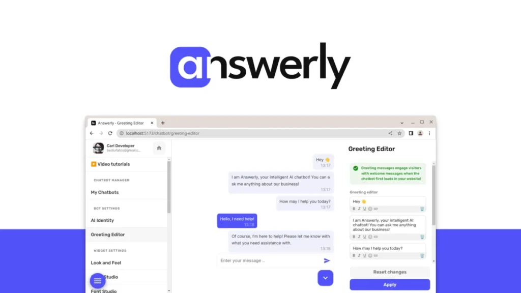 Answerly – AI-powered customer support preview and deal image
