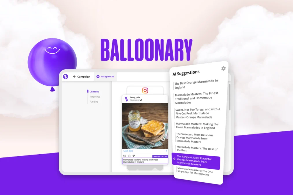 Balloonary – Generate digital ads with AI preview and deal image