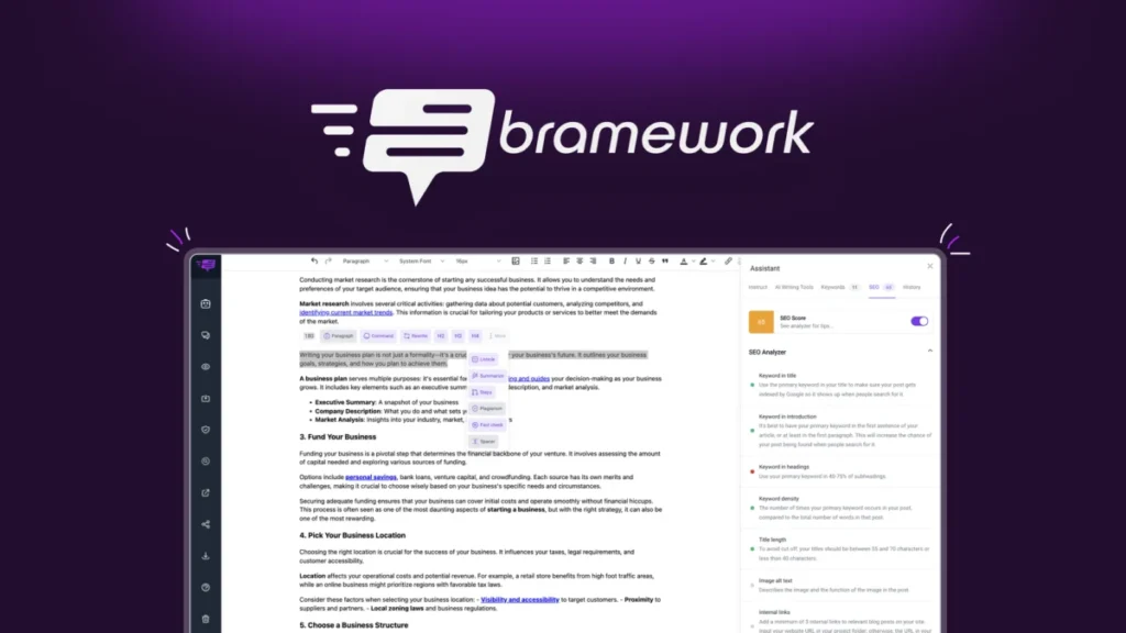 Bramework – logo preview and deal image