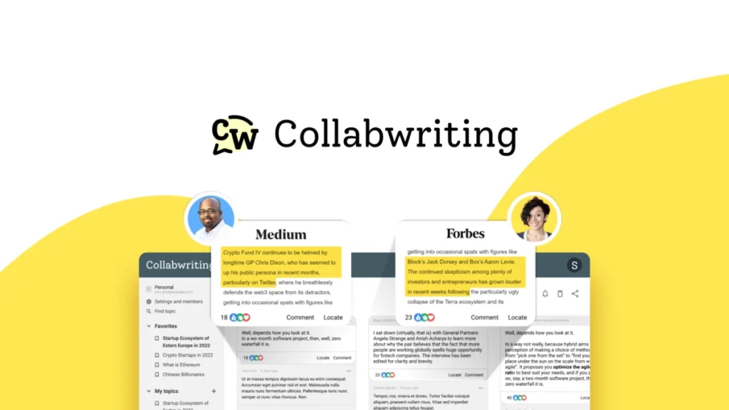 Collabwriting – Logo preview and deal image