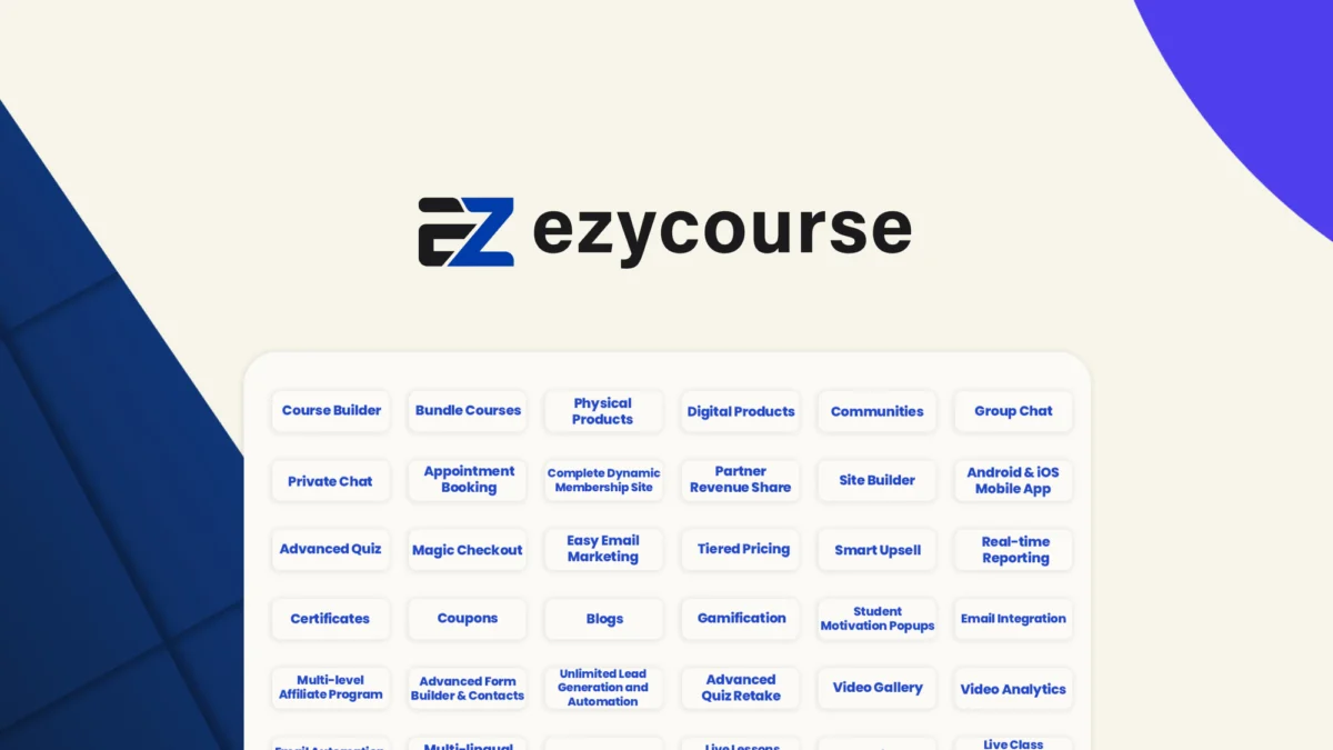 EzyCourse – Logo preview and deal image