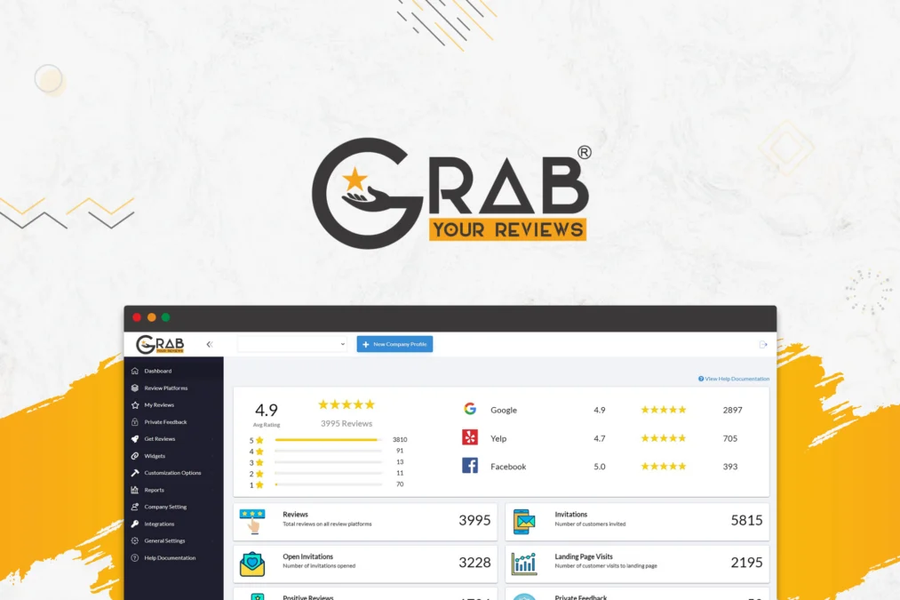 Grab Your Reviews – logo preview and deal image