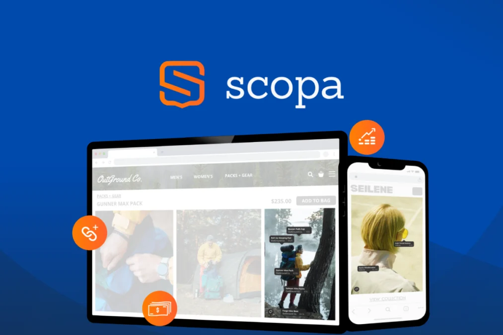 Scopa Shoppable Product Tagging – logo preview and deal image