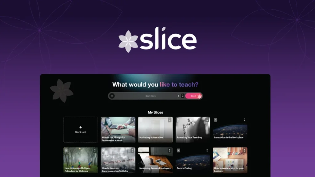 Slice Knowledge – Logo preview and deal image