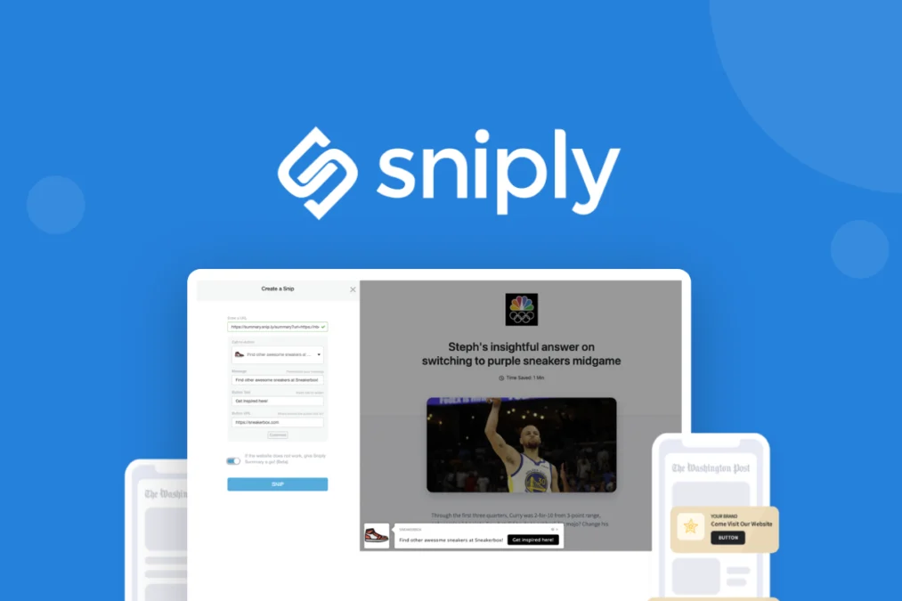 Sniply – Add CTAs to custom, shortened links preview and deal image
