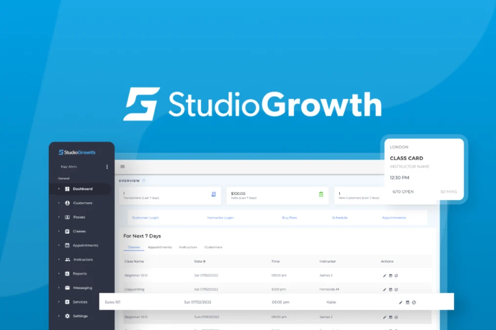StudioGrowth – Book classes and on-demand calls preview and deal image