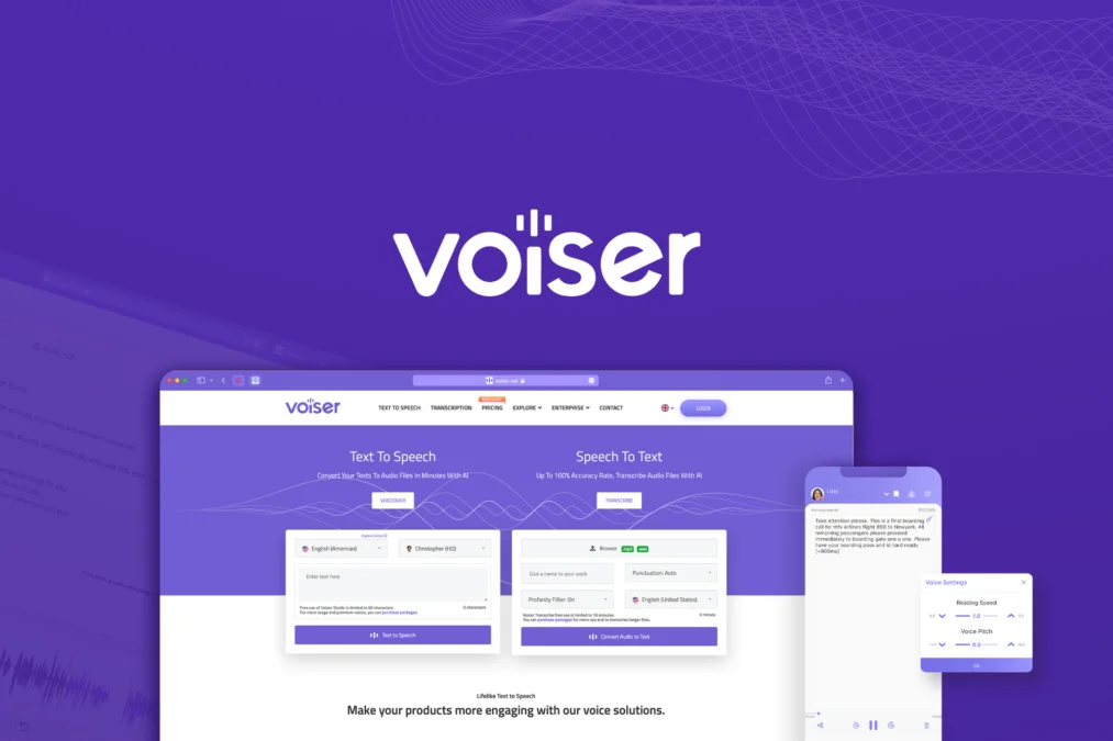 Voiser – logo preview and deal image