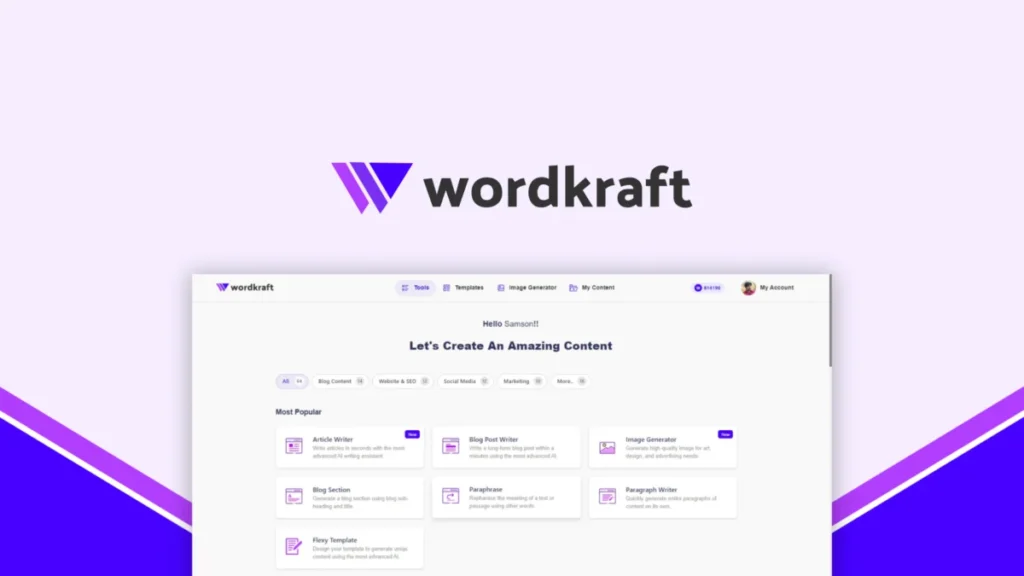 Wordkraft.ai – Logo preview and deal image