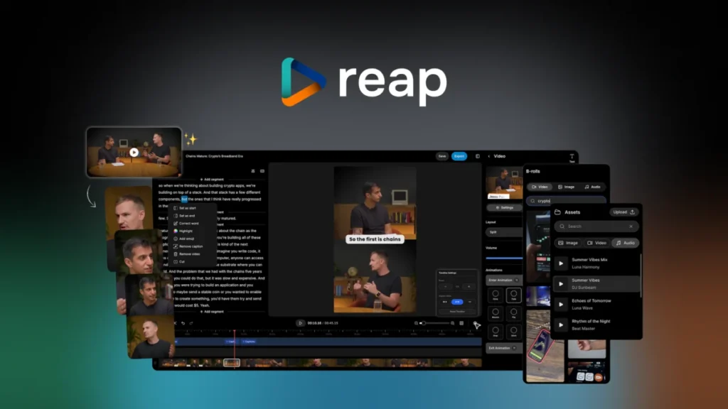 reap – Turn long videos into viral shorts preview and deal image