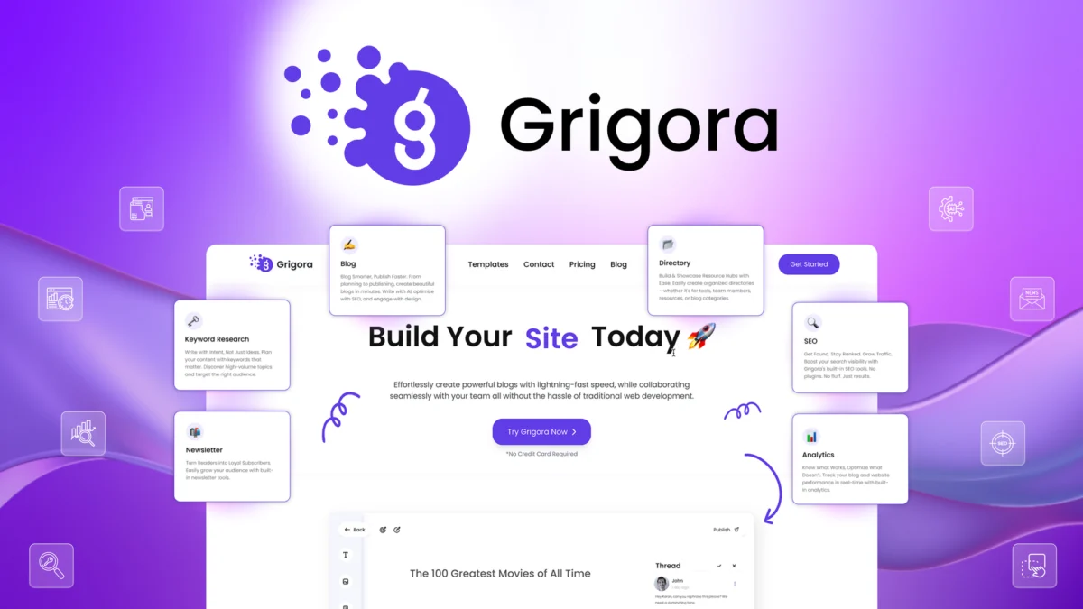 Grigora – Launch an SEO-optimized website fast preview and deal image