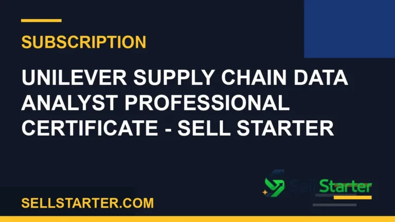 Unilever Supply Chain Data Analyst Professional Certificate