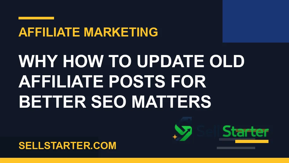 how to update old affiliate posts for better seo - Why how to update old affiliate posts for better seo matters | Sell Starter