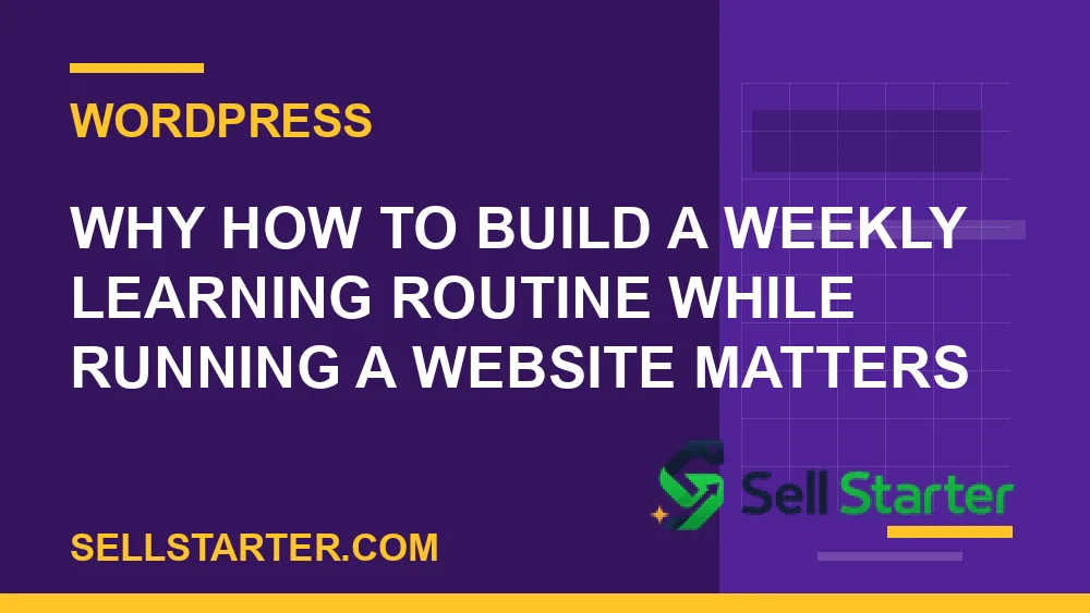 how to build a weekly learning routine while running a website - Why how to build a weekly learning routine while running a website matters | Sell Starter