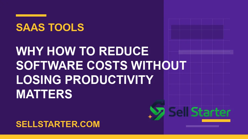 how to reduce software costs without losing productivity - Why how to reduce software costs without losing productivity matters | Sell Starter