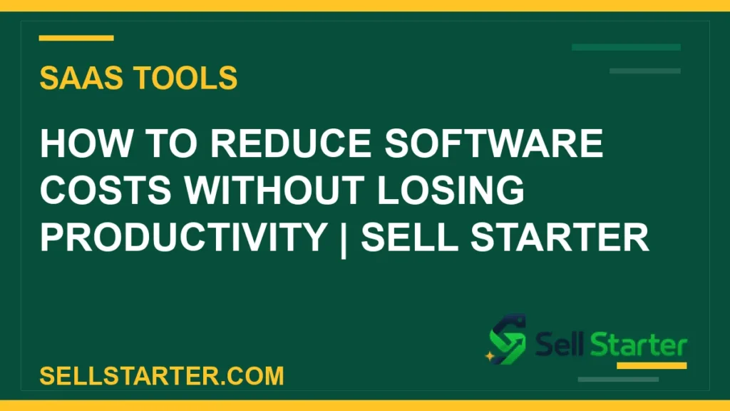 how to reduce software costs without losing productivity - How to Reduce Software Costs Without Losing Productivity | Sell Starter | Sell Starter