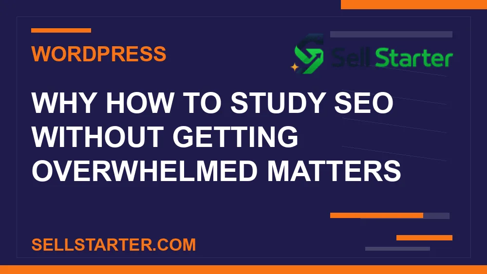 how to study seo without getting overwhelmed - Why how to study seo without getting overwhelmed matters | Sell Starter
