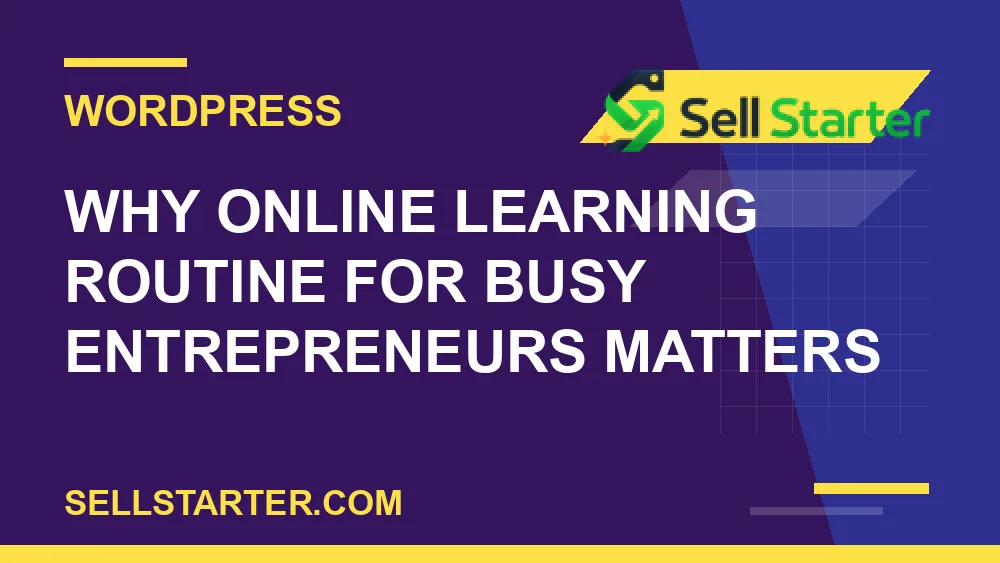 online learning routine for busy entrepreneurs - Why online learning routine for busy entrepreneurs matters | Sell Starter