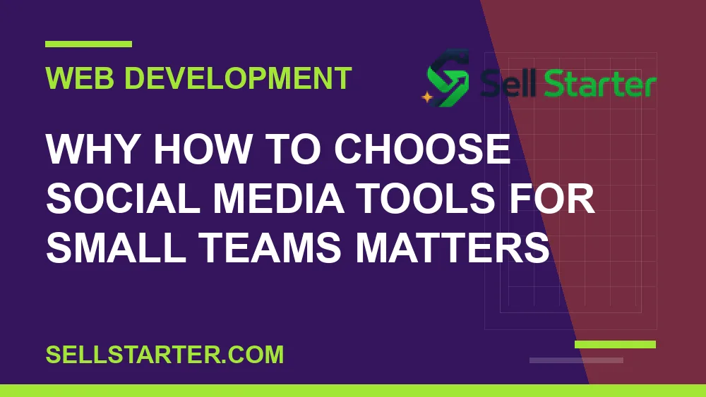how to choose social media tools for small teams - Why how to choose social media tools for small teams matters | Sell Starter