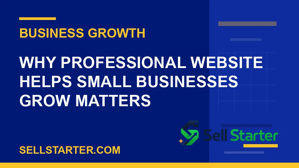 professional website helps small businesses grow - Why professional website helps small businesses grow matters | Sell Starter